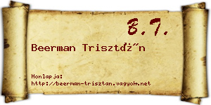 Beerman Trisztán névjegykártya